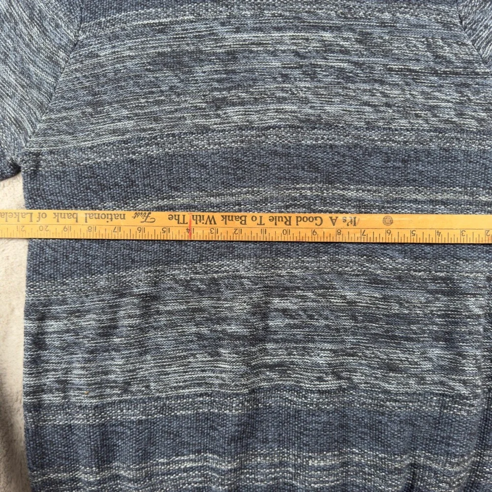 Van Heusen Mens Blue Marled Knit Crewneck Sweater Space‎ Dye Long Sleeve Large